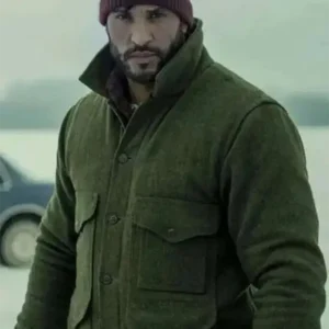 American Gods Shadow Moon Green Wool Jacket