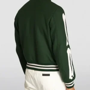 Amiri Bones Green Wool Letterman Jacket