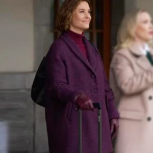 An Alpine Holiday Ashley Williams Purple Coat Side