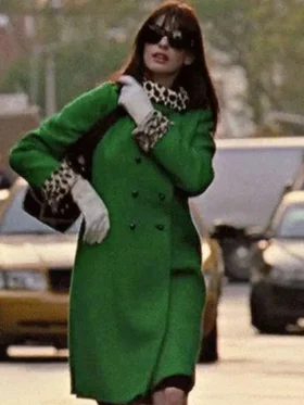 Anne Hathaway The Devil Wears Prada Green Coat