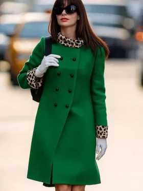 Anne Hathaway The Devil Wears Prada Green Coat