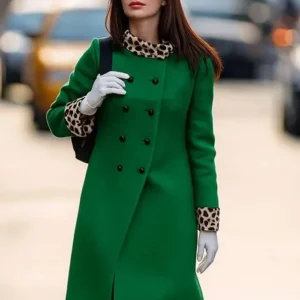 Anne Hathaway The Devil Wears Prada Green Coat