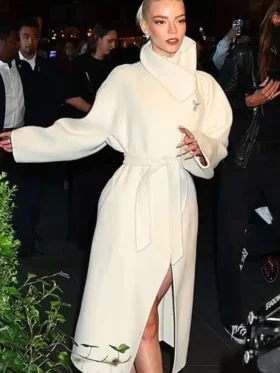 Anya Taylor Joy NYC 2025 White Trench Coat