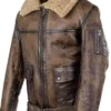 Arnold B3 Brown Leather Aviator Jacket Front Look
