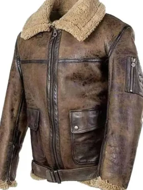 Arnold B3 Brown Leather Aviator Jacket Front Look