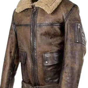Arnold B3 Brown Leather Aviator Jacket Front Look