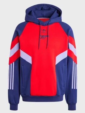 Arsenal Adidas Red and Blue Hoodie Back