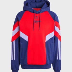 Arsenal Adidas Red and Blue Hoodie Back