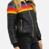 Aviator Nation 4 Stripe Rainbow Jacket Front Look
