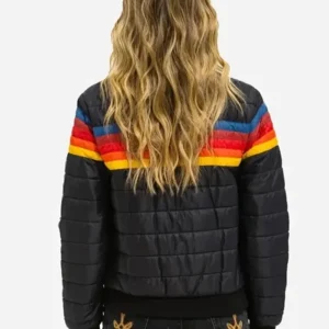 Aviator Nation 4 Stripe Rainbow Jacket Back Look
