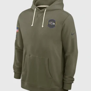 Baltimore Ravens Olive Green Hoodie Front
