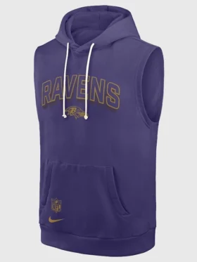 Baltimore Ravens Purple Sleeveless Hoodie Front
