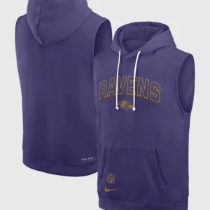 Baltimore Ravens Purple Sleeveless Hoodie Back