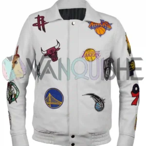 Basketball All Team Leather Jacket Front Look