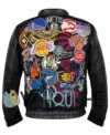 Basketball Megapatch Wool Leather Black Jacket