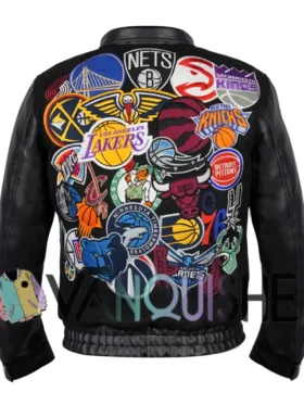Basketball Megapatch Wool Leather Black Jacket