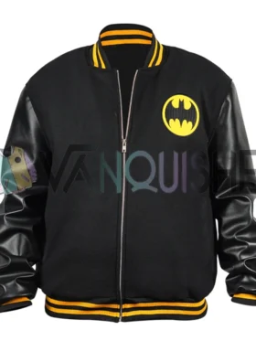 Batman Black Bomber Jacket front