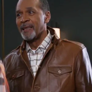 Beyond the Gates Clifton Davis Brown Leather Jacket Back