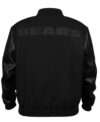 Black Chicago Bears Logo Bomber Jacket Back