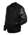 Black Chicago Bears Logo Bomber Jacket Left