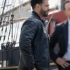 Boston Blue S01 Ryan Broussard Black Leather Jacket Side