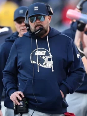 Brian Daboll New York Giants Blue Hoodie Side