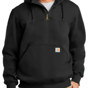 Carhartt Paxton Heavyweight Hoodie Black Color Front Look