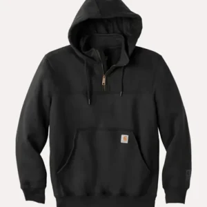 Carhartt Paxton Heavyweight Hoodie Black Color Front Look