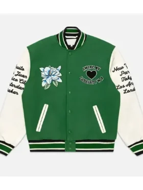 Carhartt WIP Awake NY Green Varsity Jacket Front Look