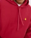 Carhartt red hoodie loose fit logo Front