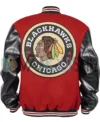 Chicago Blackhawks 2025 Red Varsity Jacket back