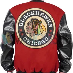 Chicago Blackhawks 2025 Red Varsity Jacket back