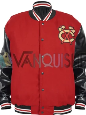 Chicago Blackhawks 2025 Red Varsity Jacket front
