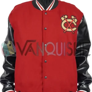 Chicago Blackhawks 2025 Red Varsity Jacket front