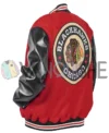 Chicago Blackhawks 2025 Red Varsity Jacket left back