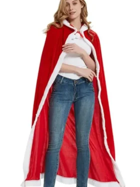 Christmas Red Hooded Santa Cloak