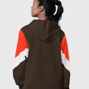 Cleveland Browns Starter Brown Scrimmage Hoodie Back Look