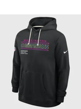 Commanders 2025 Black Crucial Catch Hoodie Front Look