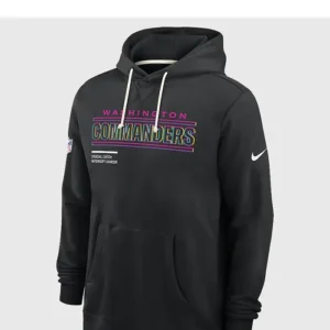 Commanders 2025 Black Crucial Catch Hoodie Front Look