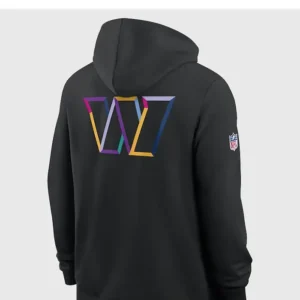 Commanders 2025 Black Crucial Catch Hoodie Back Look