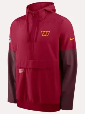 Commanders Nike Sideline Anorak Hoodie Jacket Front Look