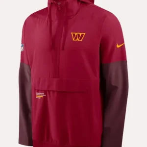Commanders Nike Sideline Anorak Hoodie Jacket Front Look