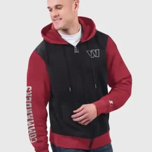 Commanders Starter Thursday Night Gridiron Full-Zip Hoodie Front Look
