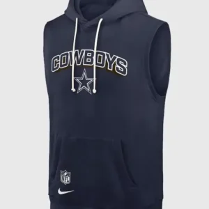 Dallas Cowboys Sideline Sleeveless Hoodie Front Look