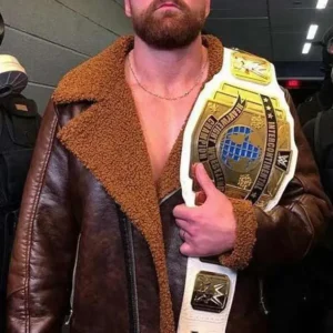 Dean Ambrose Brown Shearling Jacket