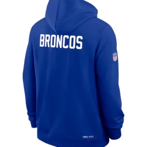 Denver Broncos Sideline Blue Fleece Hoodie