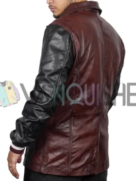 Descendants Jay Brown Leather Jacket left back