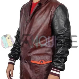 Descendants Jay Brown Leather Jacket leftt