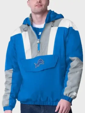 Detroit Lions Half-Zip Pullover Jacket Front Look