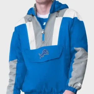Detroit Lions Half-Zip Pullover Jacket Front Look